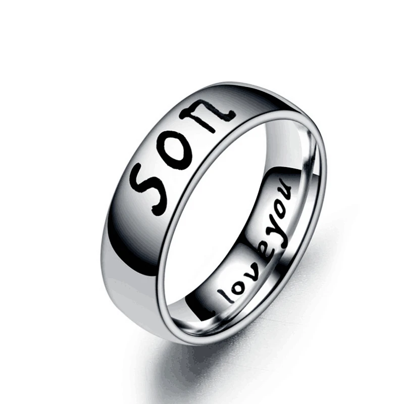 6 мм кольцо для семьи из нержавеющей стали с надписью «Love Dad» для мамы, сына и дочки, серебряные кольца, подарок для семьи, модные ювелирные изделия