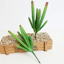 1 шт. Настоящее сенсорный Искусственные растения четыре столбца в форме кактус завод Декоративные суккуленты Craft флористика украшения