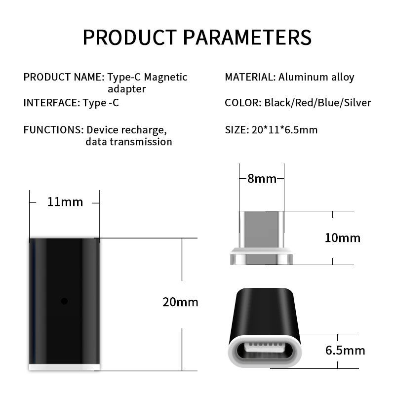 3A MAX Тип-C/Micro USB/8 Pin магнитный для быстрой зарядки и передачи данных адаптер для iPhone XS MAX XR SAMSUNG S10+ XIAOMI HUAWEI OnePlus