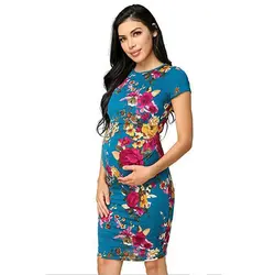 Одежда для беременных Беременность платье натуральный Цвет платья для беременных фотографии шарф с принтом полиэстера с короткими