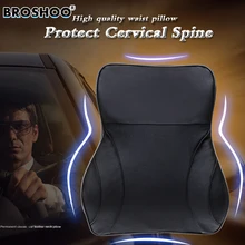 BROSHOO, Автомобильная подушка для поддержки спины, с эффектом памяти, хлопок, Автомобильная подушка для поддержки сиденья, поясничная Талия, поддержка спины, поясничные подушки, Стайлинг