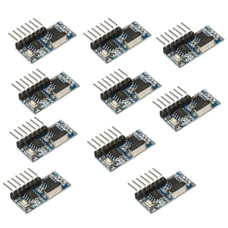 

10Pcs Universal 433MHz RF Relay Receiver Module Learning Code EV1527 DIY Remote Control Switch Kit For Electric Garage Door Gate