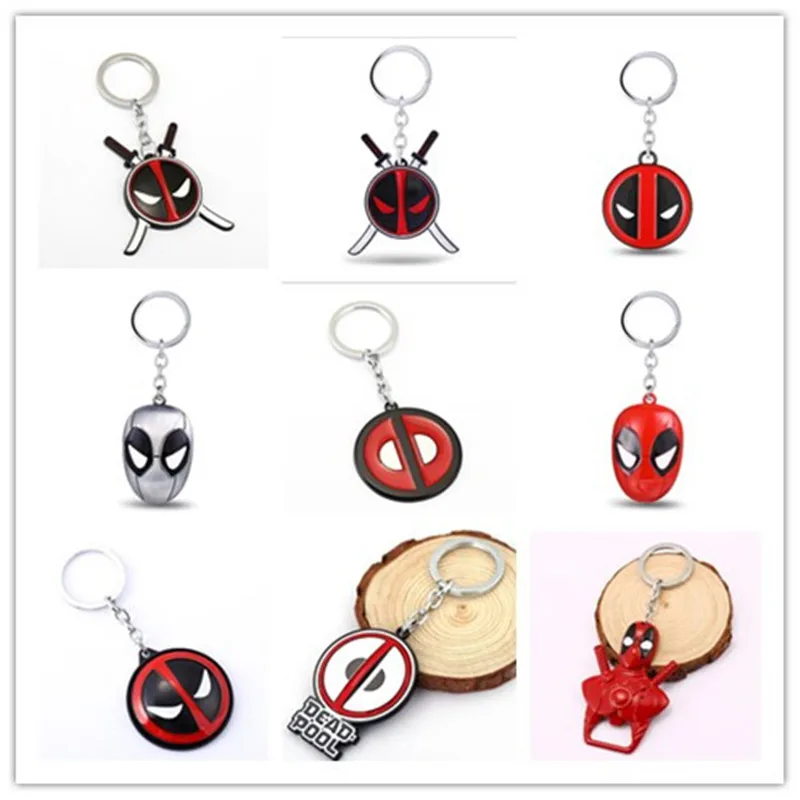 

HSIC Superhero Deadpool Mask Keychain Fashion Superhero Dead Pool Keyring Holder Anime Car Accessories For Fans Gifts
