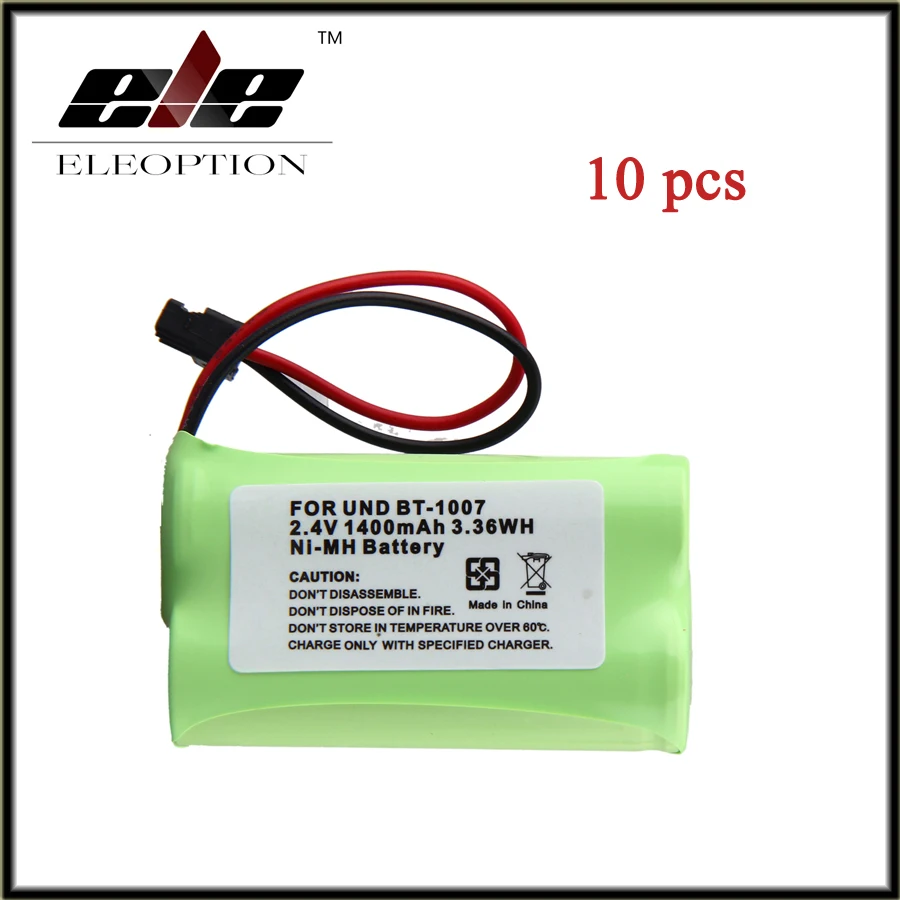 Eleoption 10pcs 2.4V 1400mAh NiMH Battery for Uniden BT 1007 BT904 BP904 BT1015 Panasonic HHR