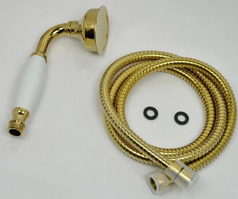 Free Shipping Brass Classical Telephone gold and Held Shower Head +1.5M