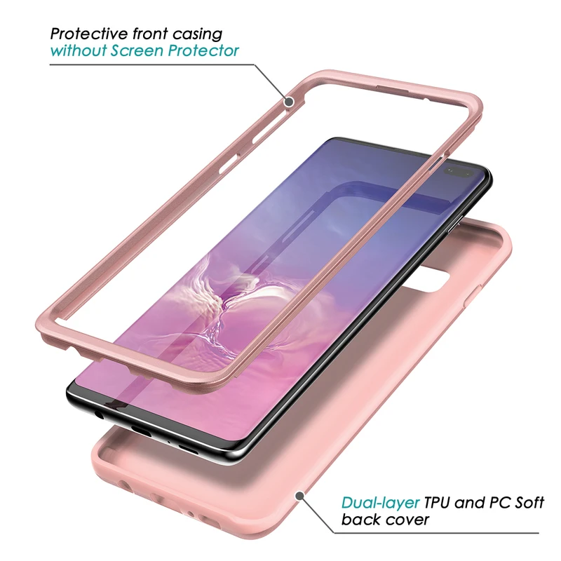 Грандевер жесткий чехол для samsung Galaxy S10 plus ударопрочный бампер Чехол со встроенной защитной пленкой для samsung S10 Plus