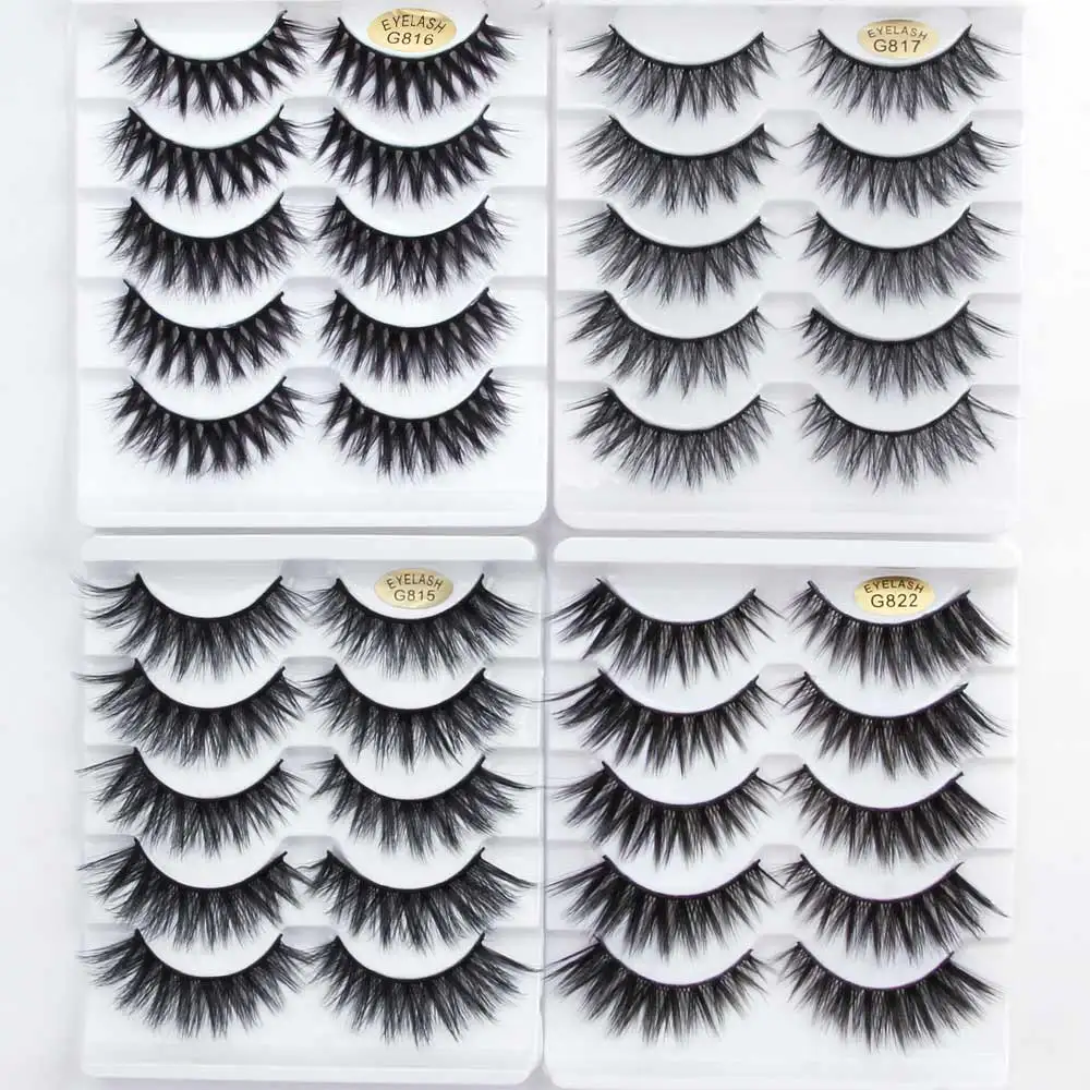 

5 Pairs Mink Eyelashes Eyelash Extension Volume Lashes Natural Long 3D Mink Lashes False Lashes Makeup False Eyelashes G800 G815