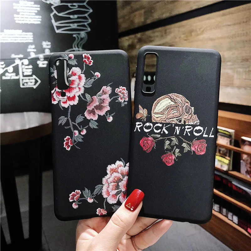 

A50 2019 For Samsung Galaxy A30 A50 A70 Case Cover Silicone 3D embossed flamingo Soft TPU Back Cover For Samsung A50 A30 Case