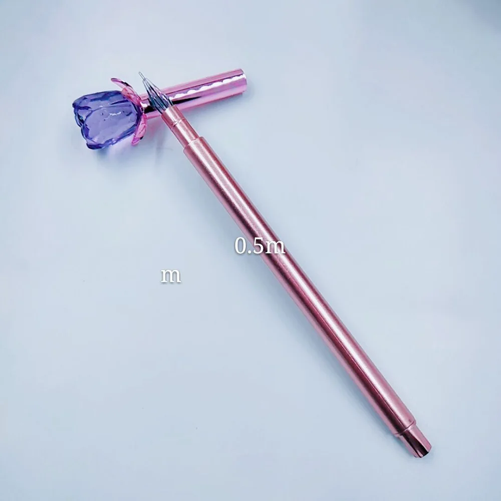 Rosa de Cristal para Crianças Kawaii Lápis Conjunto 0.5mm Azul Preto Tinta Cor Canetas Escritório Escola Escrita Papelaria Coreano 12 Pçs Gen 12 12 pçs kawaii gen lápis conjunto 0.5mm