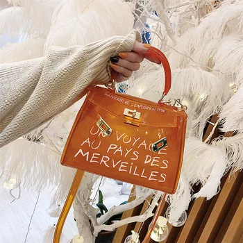 

Bags for women handbag designer Transparent PVC handbag 2020 new fashion platinum portable jelly bag shoulder slung waterproof