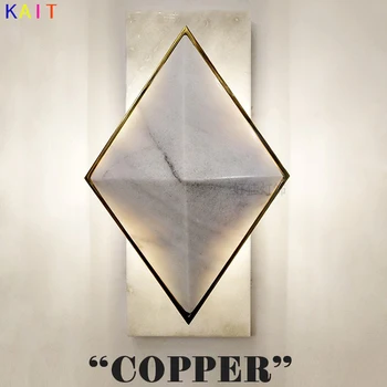 

marble Nordic style Modern Living Room Bedroom LED stainless steel Wall lamp