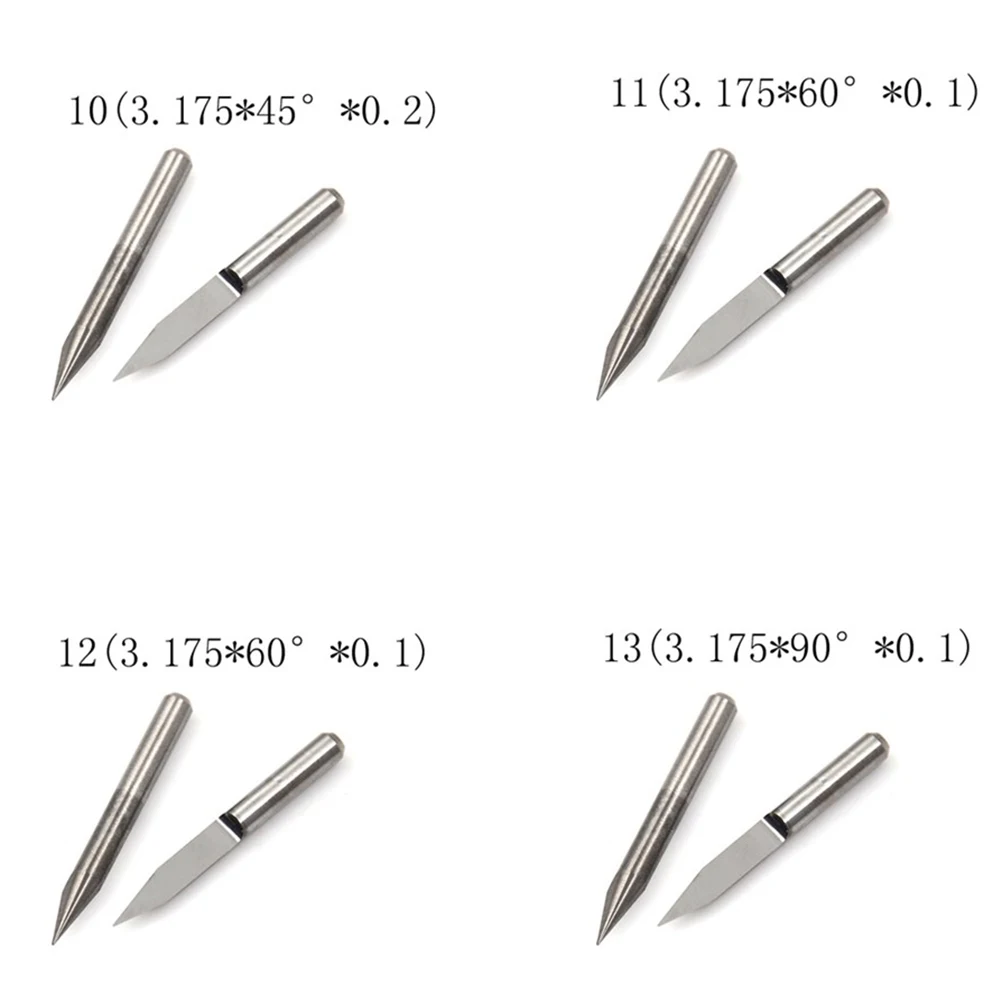 10Pcs Tungsten Bit V Shape Carbide PCB Engraving Bits 3.175mm CNC Router Tool Choose acrylic carving frezer Wholesale