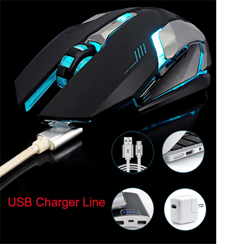 6 Buttons Wireless Mouse Rechargeable Mute Desktop Computer Notebook Light Charging Gaming Mouse Dropshipping 30OT22 (4)