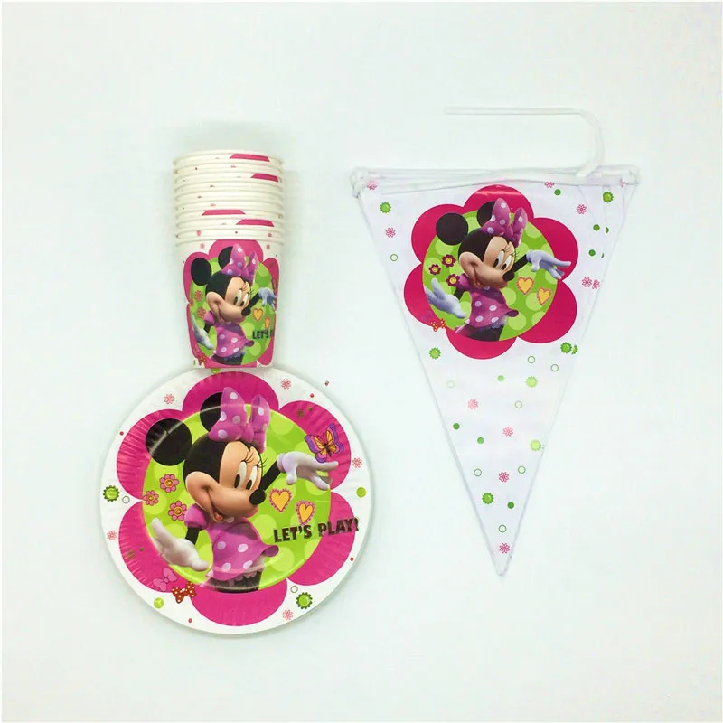 

Hot Disney Minnie Mouse Theme Design 60pcs/lot Disposable Paper Cup Boy Favors Birthday Party Decoration Supply For 20people Use