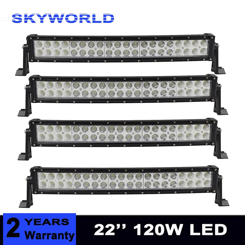 

4pcs 120W 22'' Curved LED Light Bar 12V 24V LED Bar Work Light for Driving Offroad Car Tractor Truck 4x4 SUV ATV