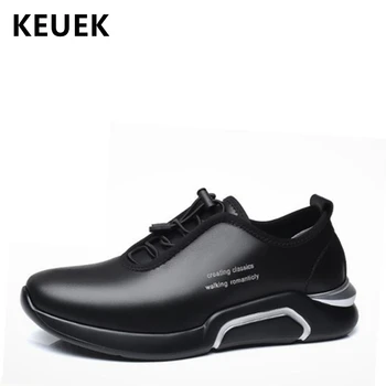 

New Arrival Men Casual shoes Spring Autumn Fashion Breathable Sneakers Genuine leather Male Flats zapatos de hombre loafers 02A