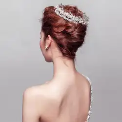 Роскошные хрустальные жемчужины бисером Свадебная Корона 2019 Bling невесты головные уборы головы диадемы аксессуары для невесты