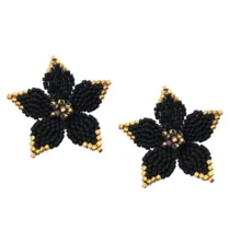 Ручная работа серьги-гвоздики в форме цветка модные бисер Miyuki бусины в виде капель с кристаллами в форме женские Нарядная, для девочек ювелирные изделия