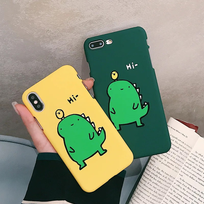 WANGFUZHI чехол для iPhone XS XR Max X 6 s 7 8 плюс мультфильм Динозавр письмо жесткий пластик PC