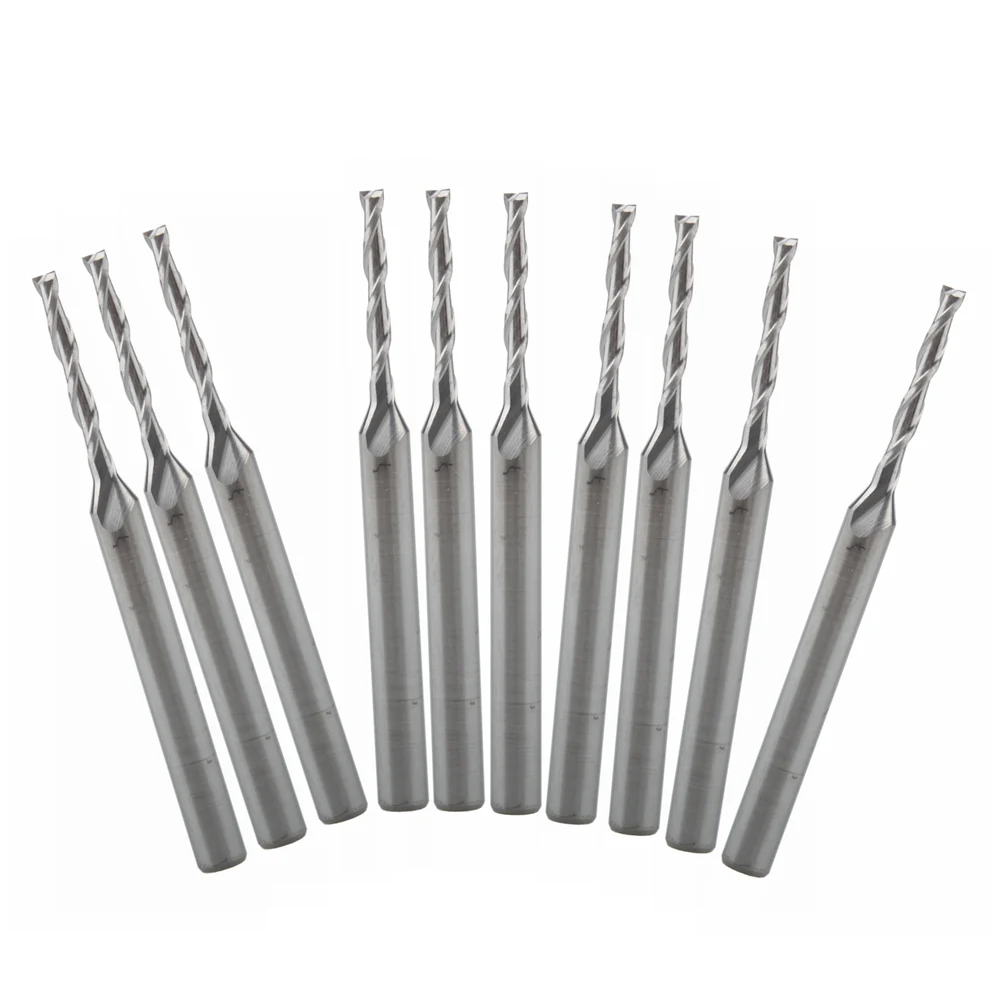 10pcs Ball End Nose Carbide Double Flute Spiral CNC Router Bits 3.175 ×1.5×8mm