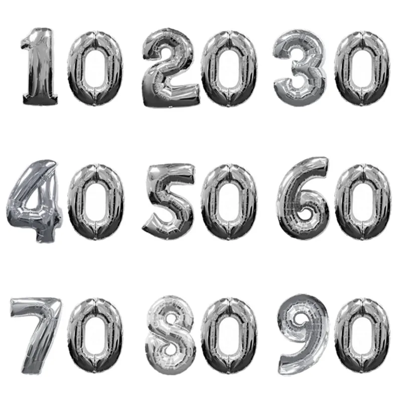 

Large 40 Inch Figure Balloons Set 10 20 30 40 50 60 70 80 90 Years Adult Birthday Wedding Anniversary Ballon Decoration Supplies