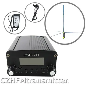 

CZH CZE 5w 7w FM stereo PLL transmitter 1/2 WAVE FM antenna + Power supply kit