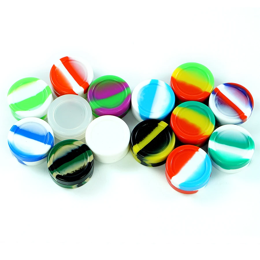 

5pcs 11ml Nonstick silicone wax containers food grade silicone bho jar oil container for Electronic cigarette Cream