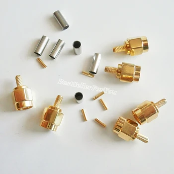 

10X RPSMA RP-SMA male center crimp For RG174 RG316 LMR100 Cable RF connector