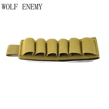 Портативный тактический 6 Круглый приклад для дробовика оболочки пули держатель клейкая Полоса нейлоновая патронная сумка для боеприпасов страйкбол охота