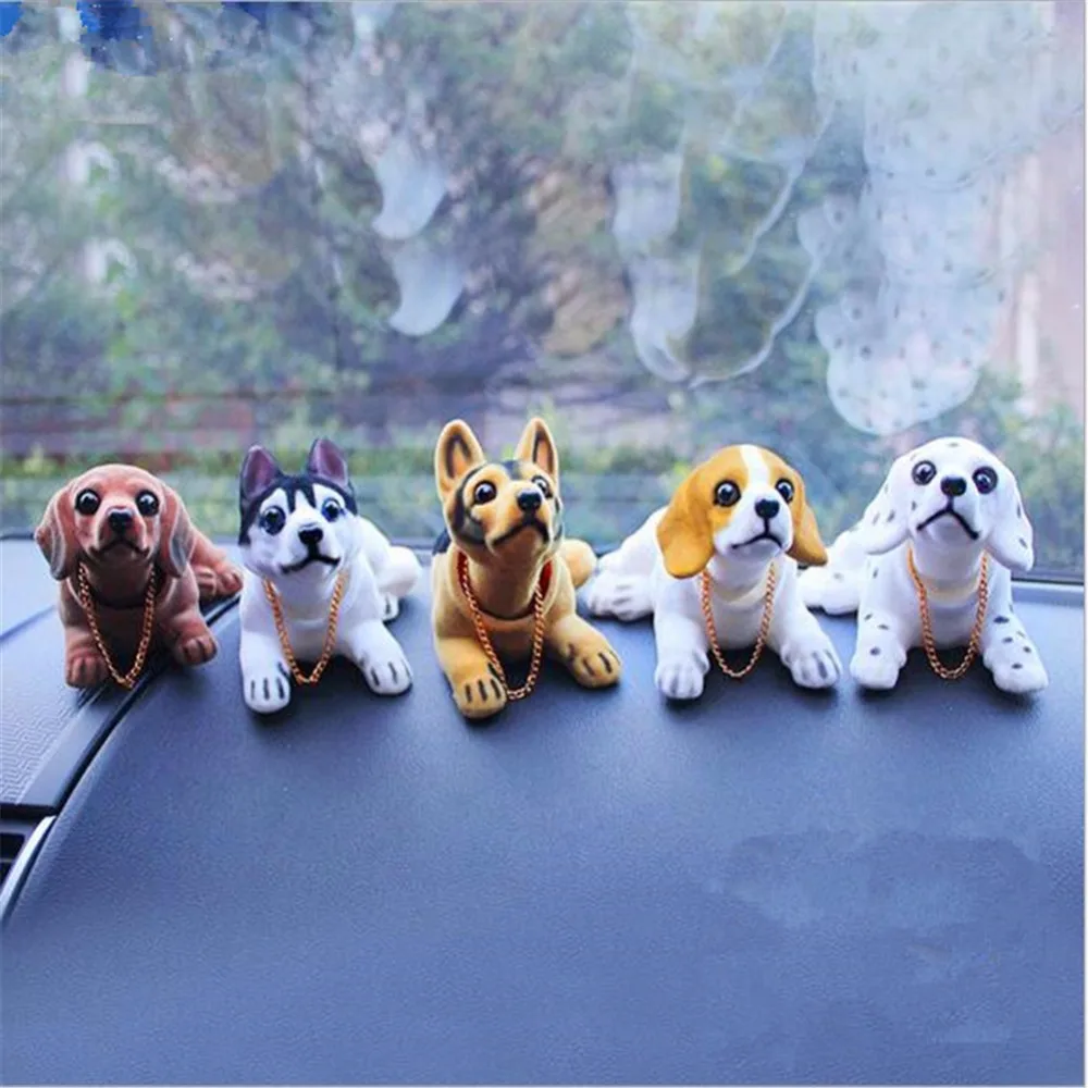 

Car Styling Cute Bobblehead Dog Doll Car Ornament Nodding Dog Car Auto Dash Rocking Head Dog Car Interior Decoration Lovely Gift