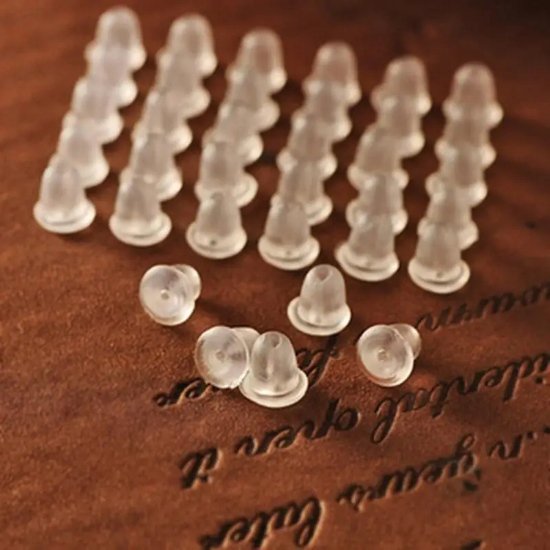 

50pcs/lot Wholesale Rubber Earring Backs Earnuts Bullet Blocked Plugging Stud Earrings Stopper Back Plug Jewelry Accessories