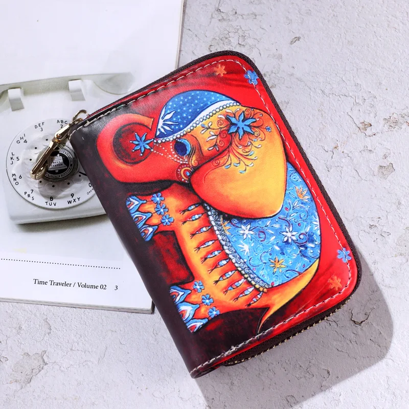 

Minimalist Printing Pu Leather Lovely Ladies Zipper Small Wallets Card Holder Women Cute Purses Short Female Mini Money Wallet