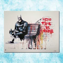 batman banksy graffiti street art silk canvas poster 13x18 24x32 inch motivational artwork print picture