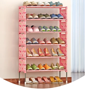 

Simple multi-layer shoe rack Assembly dust-proof shoe cabinet economical wrought iron storage rack
