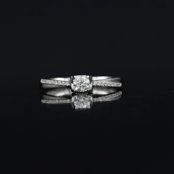 

LASAMERO 0.207 CT FG/SI Round Cut Modern Natural Diamond Ring For Women 18k White Gold Certified Engagement Wedding Ring