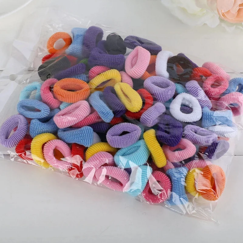 2 Styles 20pcs/lot Good Elastics Girls Hair Accessories scrunchy Children Accessories Baby headband Colorful Elastic Hair Ring