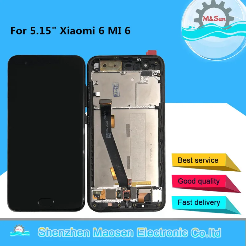 M& Sen для 5,1" Xiao mi 6 mi 6 mi 6 M6 mi 6 с отпечатком пальца ЖК-дисплей с рамкой+ сенсорная панель дигитайзер