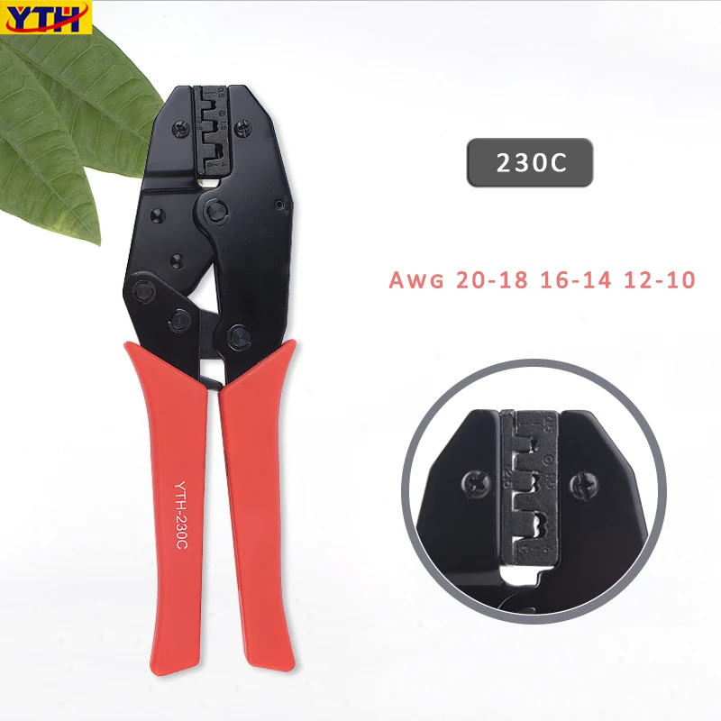 

YTH Multi Function Red Ratchet Crimping Pliers 22-10AWG professional Insulated terminals crimping tool electrical terminals tool