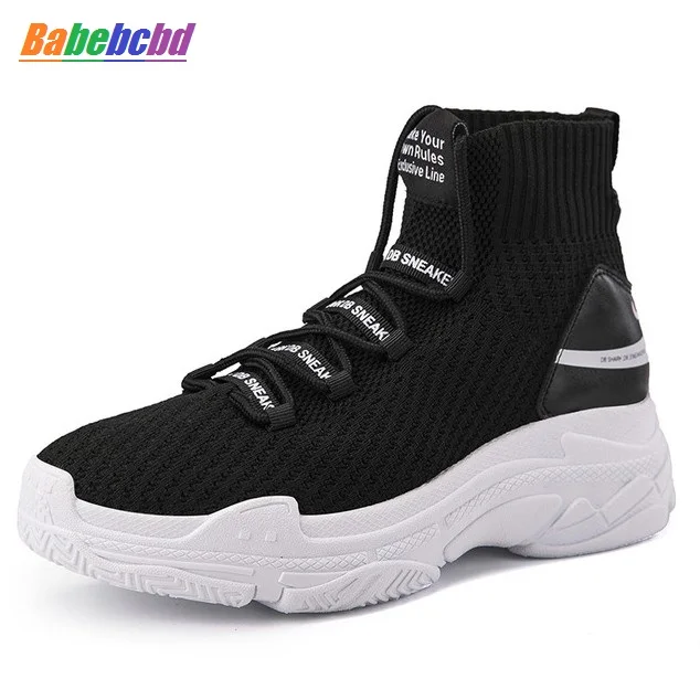 

Shark Sneakers Women Men Knit Upper Breathable Sport Shoes Chunky Shoes High Top Running Shoes For Men Women Large size 47