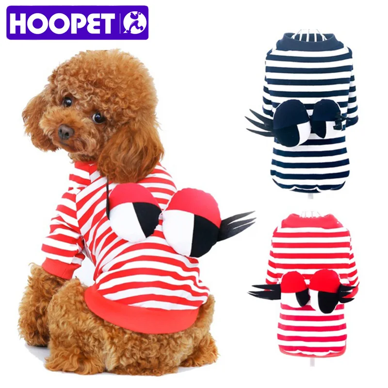 HOOPET Pet Dog Cat Striped Pullover Breathable T shirt Clothes Costume