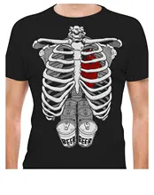 Печатных футболка дизайн Хэллоуин Скелет Six Pack Пива Abs Xray Смешной Костюм Футболка Круг майка дизайнеры