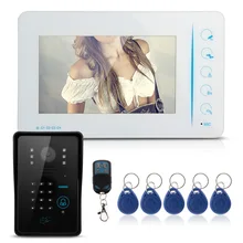 7 ”TFT LCD Video Puerta Del Timbre Del Teléfono del Sistema de Intercomunicación 1 Cámara 1 Kit de Monitor con 5 Tarjetas RFID INFRARROJOS de Visión Nocturna para la Seguridad Casera