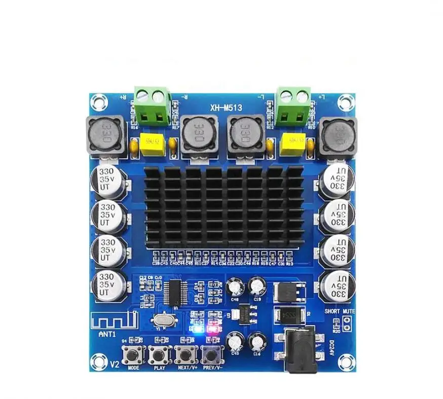 

TDA7498 100W X2 Bluetooth Receiver Audio digital amplifier board audio DC12-24V amplifiers board