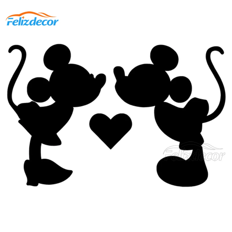 Pegatina Bonita De Mickey Minnie Con Amor Para Coche Calcomania De