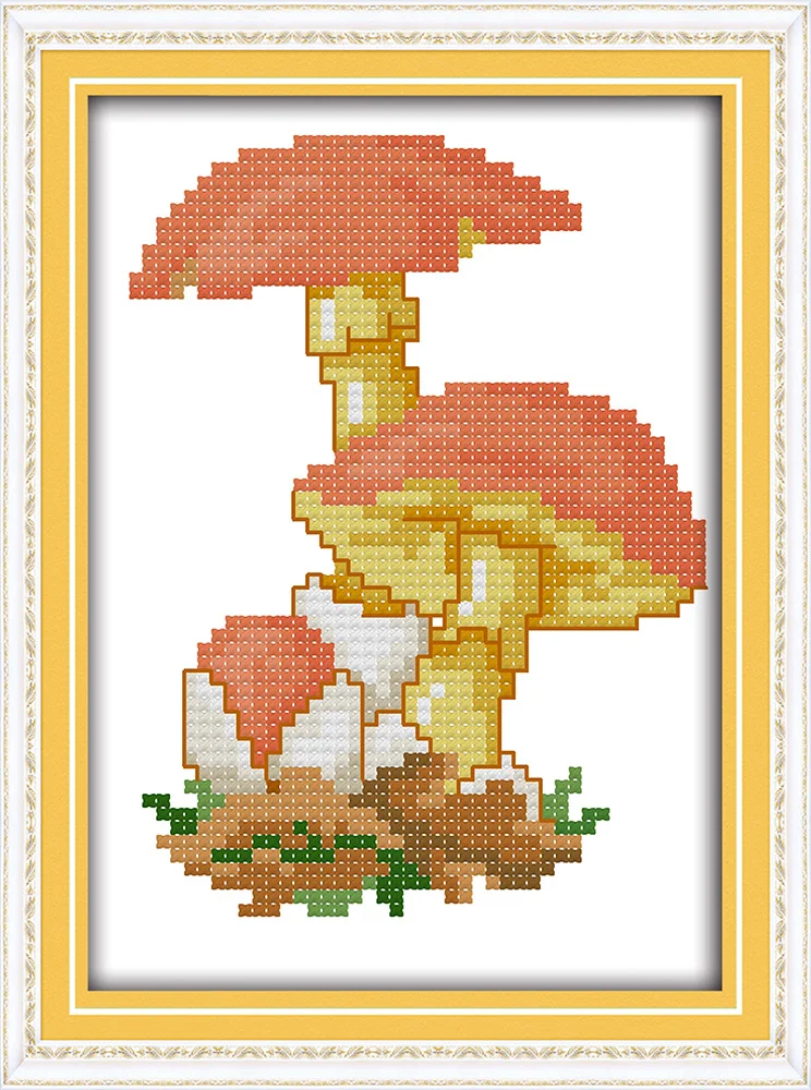 Mushrooms Cross Stitch kit fashion 11CT 14 CT Sets For Embroidery Kits
