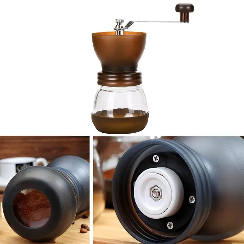 ALLOET الرجعية القهوة اليدوية طاحونة القهوة طاحونة اليد Coffeeware القهوة الفاصوليا الفلفل مطحنة التوابل خزان المحمولة طاحونة آلة