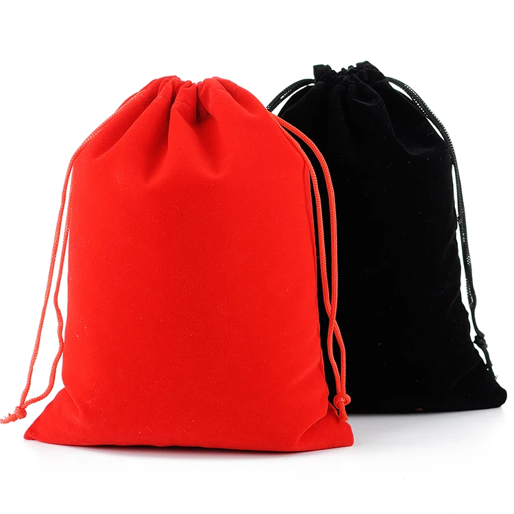 

Wholesale 50pcs/Lot 17x23cm Large Drawstring Gift Packaging Jewelry Storage Velvet Bag
