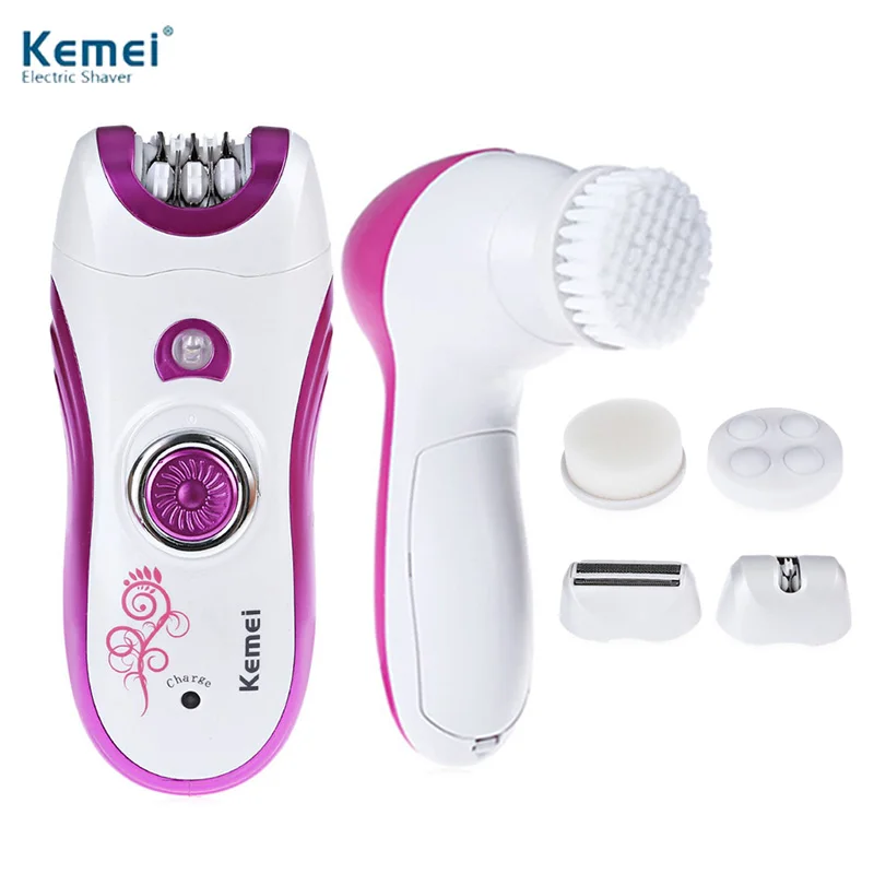 Kemei Lady 6 в 1 Многофункциональный Эпилятор инструмент для чистки лица аккумуляторная беспроводная Женская бритва для удаления волос KM-3066 EU
