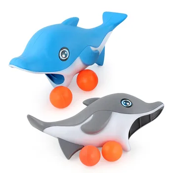 

Parent-Child Interaction Cartoon Shark Dolphin Catapult Ball Launching Ball Ping Pong Ball Crocodile Plastic Gun Children Gift