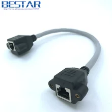 STP UTP RJ45 8P8C FTP Cat 7 Cat 6 Cat 5 Do Sexo Feminino para Fêmea Cabo de Extensão de Rede Ethernet LAN 0.3 m com Parafusos de Montagem Em Painel buraco